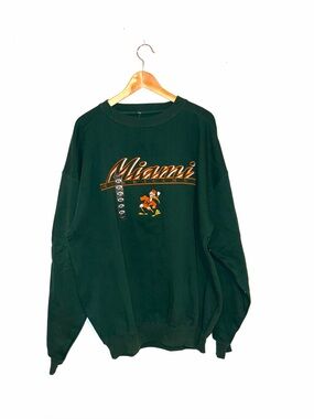 Miami Graphic Crewneck Sweatshirt - Dark Green